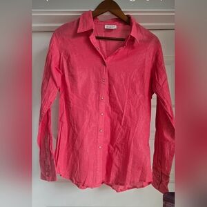 ARIAT Women  Button-Up Shirt Size L/G Long Sleeves Pink Color Cotton